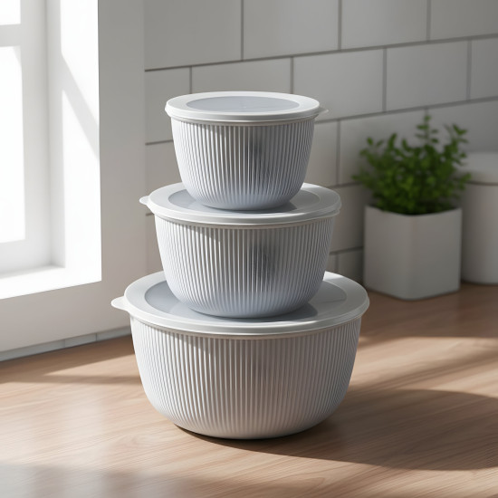 Plastic Tupperware Set - 3 Pieces